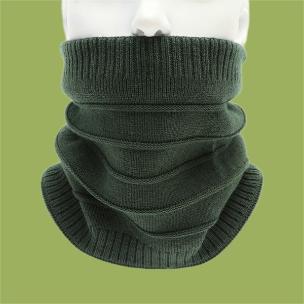 Vinter varm plus fleece stripet skjerf for menn og kvinner ensfarget falsk krage tykk strikket genser skjerf