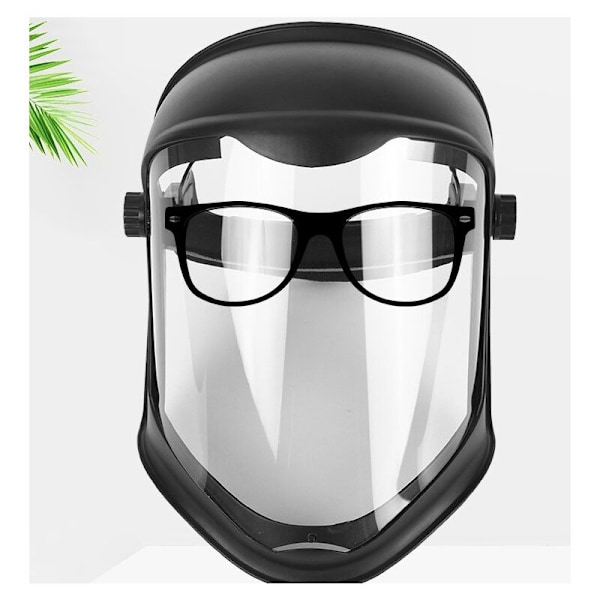Ansigtsbeskyttelseshjelm med visir, anti-begravelsesdækning, sikkerhedsslipning, beskytter mod fald, dobbelt banner-maske