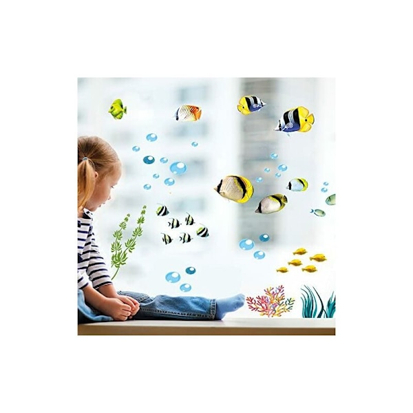 Ocean Fish Wall Decal, Under the Blue Whale Soft Wall Stickers för Barnrum Vardagsrum Café Klassrum Väggdekor Stil-A