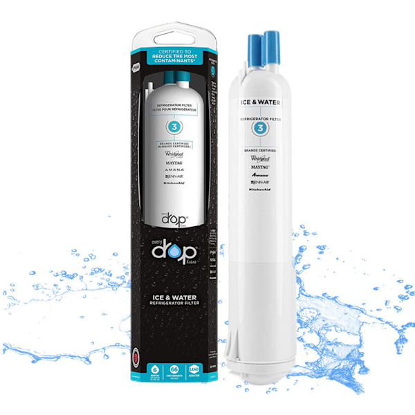 Reservedeler til kjøleskap-EDR3RXD1: Every Drop3 WHIRLPOOL vannfilter for kjøleskap