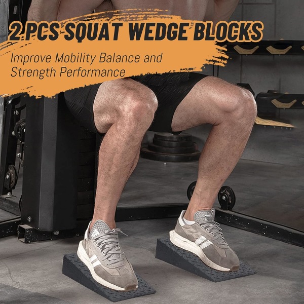 2 STK Squat Incline Boards, skridsikre squat wedges til squats
