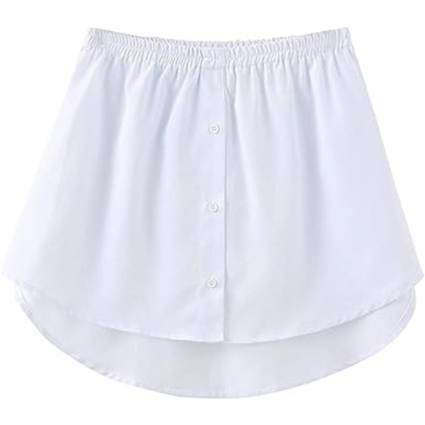 Mini (S) Nedre Sweep Skjorte Halv Lengde Skjørt Slit Falske Kvinner Lagdelt Justerbar Overlay Topp Skjorte Extenders for Kvinner Jente (Enkel Stil)