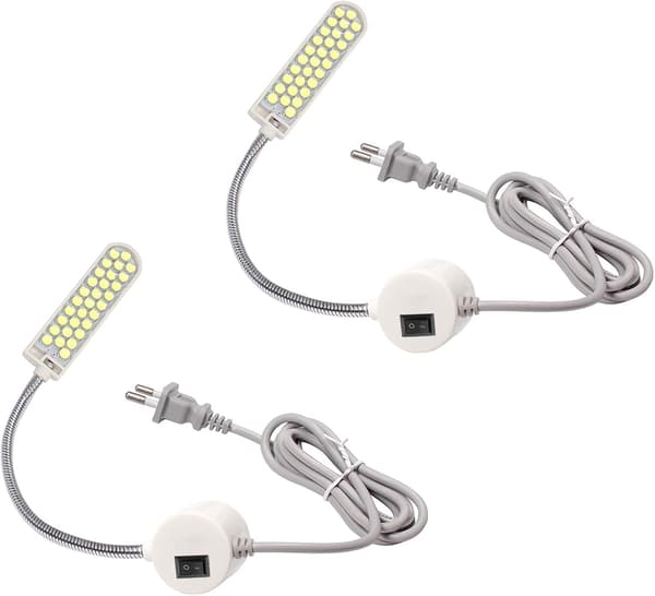 2PCS 2W 30LED Symaskin Lampa Fast Bas Flexibel Magnetisk Tu