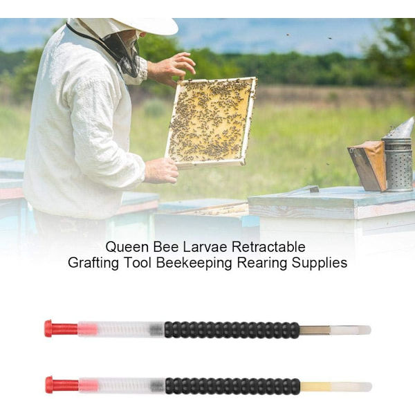 2 sett Bee Breeding Retractable Grafting Tools 2stk Queen Bee Rearing Equipment Retractable Grafting Tool Beekeeping Supplies Tools