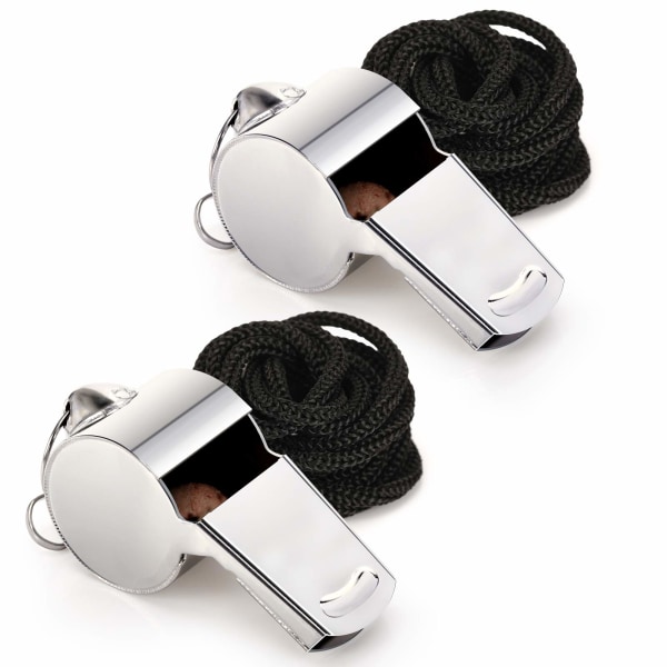 Safety Whistle - Ekstra høy sportsfløyte i rustfritt stål med L