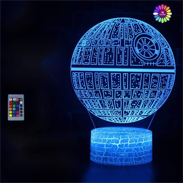 Star Wars 3D nattlampa med fjärrkontroll Smart Touch 16 färger
