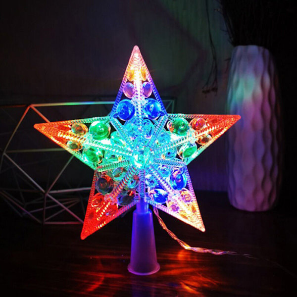 Julgransstjärna, LED julgransstjärna, Julgransstjärna, flerfärgad julgransstjärna för julgransdekoration, Jul, Halloween