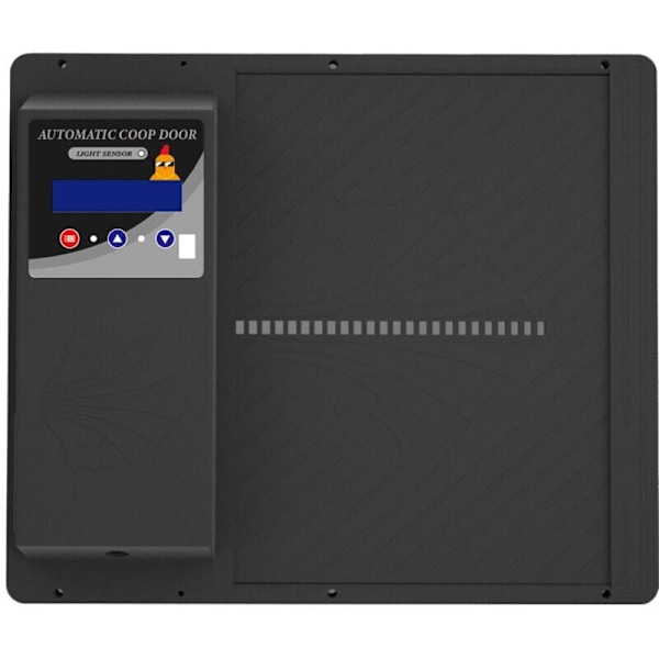 Automatisk hønsehusdør, batteridrevet med vandtæt programmerbar LED-skærm, automatisk aluminium hønsehusdør med timer, Anti-Pi