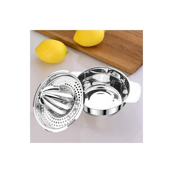 Citruspresser 300ml, manuel citruspresser i rustfrit stål 201, vaskbar i opvaskemaskine, citronpresser med rotation, let at rengøre til presning af citroner, appelsiner, grøn o