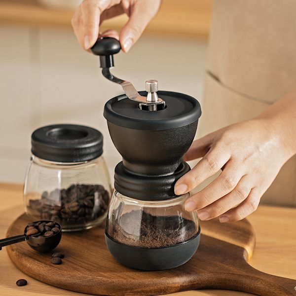 Manuell kaffekvern Manuell justerbar grovhet Keramisk kvern - Kaffebønnekvern - Bærbar kaffekvern - Kompakt design for hjem, kontor