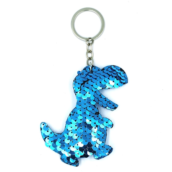(Set om 5) Dinosaurienyckelringar för barn, nyckelringar för flickor, färgglada paljettnyckelringar, glitternyckelringar, skolväsktillbehör, barnfickpresenter