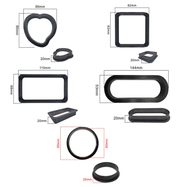 Plast Mousse Ring DIY Fransk Dessert Bakepanne Pai Ring Bakeverktøy Kakeform (Firkant)