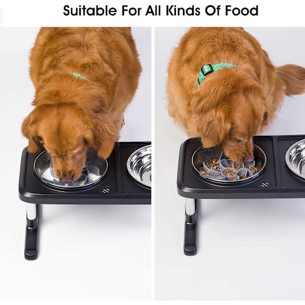 Langsomt foder til hunde, indsats til hundeskål [19 blæksprutte-sugekopper] Super fast hundeskål til langsom spisning [kan skæres til] til store og mellemstore hunde, kompatibel med