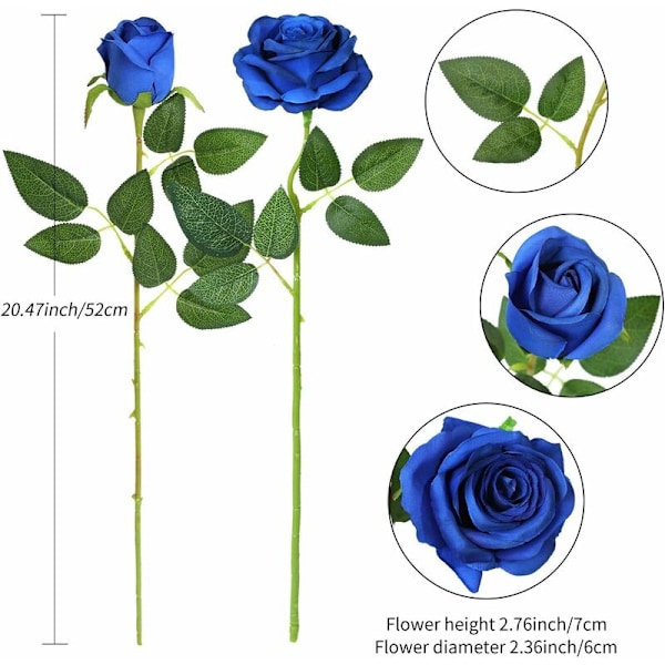12 stk. røde rosa kunstige blomster, mørkerøde roser latex falske roser med DIY-stang for bryllupsbuketter, borddekorasjoner, valentinsdag, fest