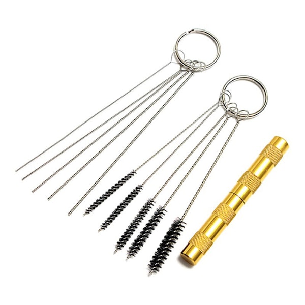Puhdistussarja airbrushille, sisältää puhdistusharjat, kalvaimen ja puhdistusastian airbrushille