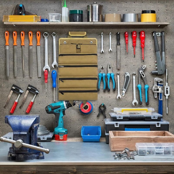 Værktøjstaske, Runny værktøjstaske, robust organizer-værktøj til mænd og kvinder, Landing værktøjstaske vævet til mekaniker, elektriker og handyman