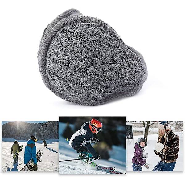 Unisex Varm Stickade Öronmuffar Kasmirs Vinter Utomhus Päls Öronvärmare (dun beige)