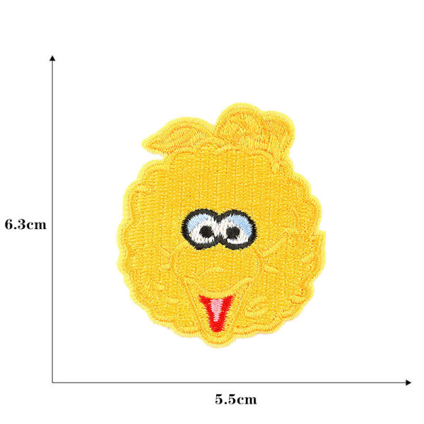 Sett med 17, Sesame Street, søte stryke-på og sy-på broderte lapper for jakke, lue, sekk, jeans