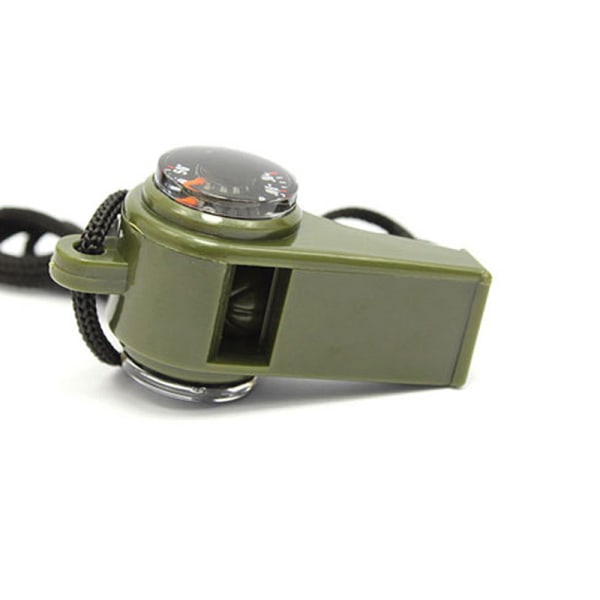 Tactical Army 3 i 1 Whistle Compass Termometer Emergency Survival Camping Vandring