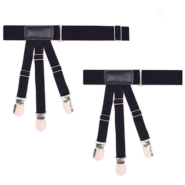 Skjorteholdere for menn, Skjorteholder for menn, Skjorteholder, Justerbar elastisk skjorteholder med sklisikre klips Unisex elastisk - 1 par