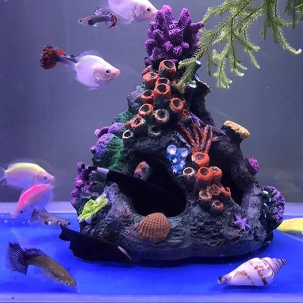 Aquarium Coral koristeellinen akvaario, luola, taistelukoriste, S