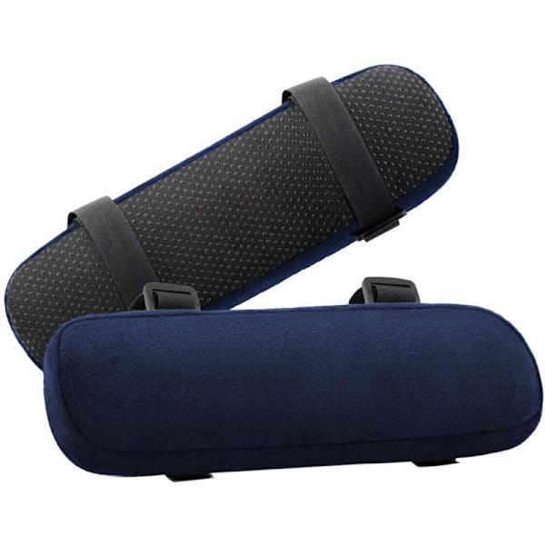 Set om 2 - Marinblå - Ca 23,5 * 7,5 * 3 cm - Armstöd för kontor - Armstödskudde för kontorsstol - Kontorsstolskudde, C