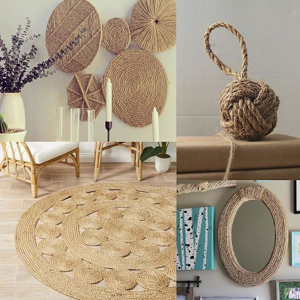 Jute Twine Rope 6mm, 50 metriä hamppuköysi, puutarhaköysi DIY:lle, puutarhanhoitoon, pakkaamiseen