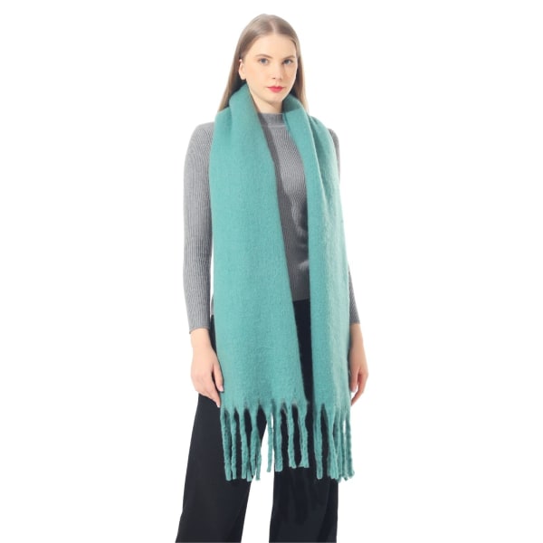 Stort skjerf fargerik rutete oversized skjerf dusk myk og skånsom høst og vinter tykkere skjerf dame varm sjal feltspat grønn