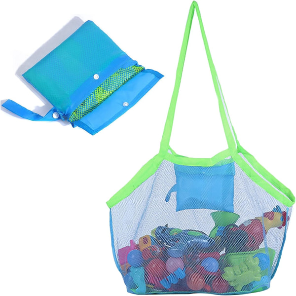 Sammenfoldelig strandlegetøjsopbevaringstaske, mesh-legetøjsorganisator til babybørn