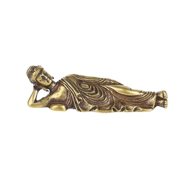 Mini Retro Golden Reclining Amitabha Buddha Statue Buddha Sculpture