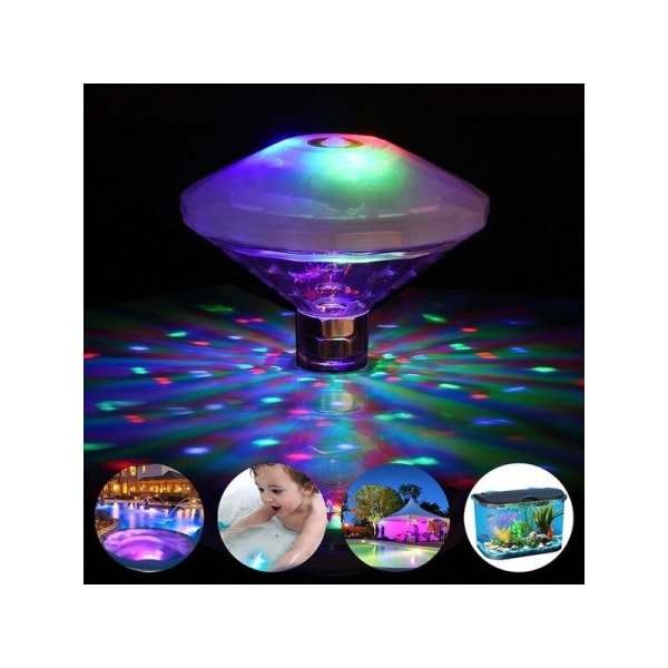 Damlys, RGB undervannslys for diskofest, flerfargede svømmebassenglys med 7 lysmoduser for fontene, svømmebasseng, bar osv. Fl