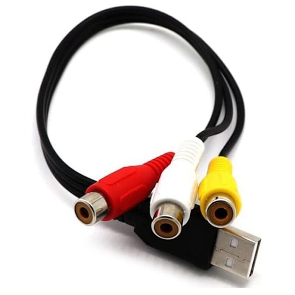 USB-kabel till 3rca USB till 3 RCA RGB Video AV Komposit Adapter KONTROLL KONTROLL SLADD CONTOR LIGE Lämplig för TV PC DVR