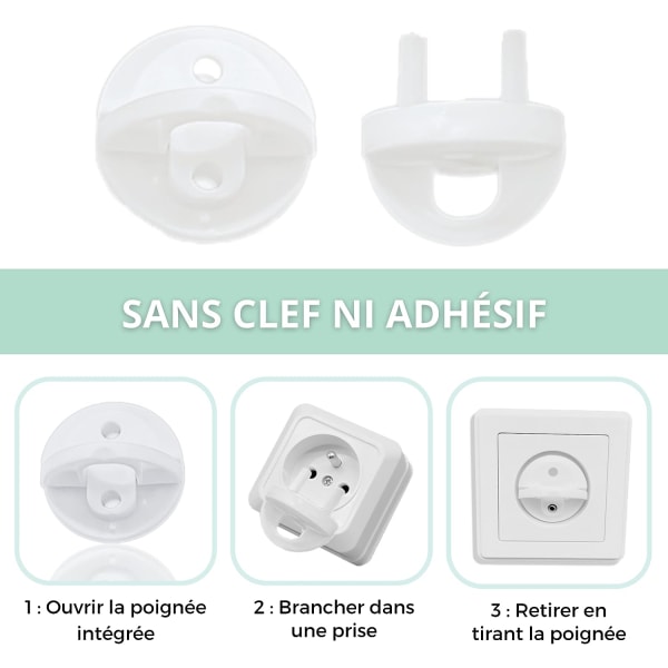 Baby Socket Cover [Pack x15] Eluttagsskydd med handtag [Keyless] EU-standard - Tillbehör för baby och barnfödelse - Säkerhet i hemmet