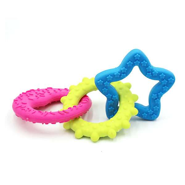 Puppy Power Rings Tuggleksak - Hållbar och tålig tuggleksak för valpar - Valptillbehör - Baconsmak, Liten (1 st)