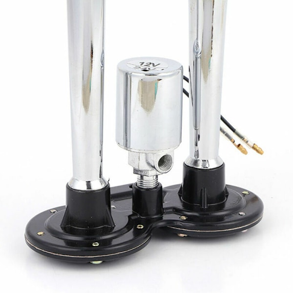Klaxon højttaler forkromet lufttrompet 150DB 12V/24V universal til tog lastbil