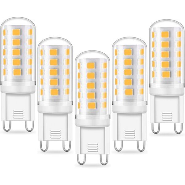 G9 LED-lampa - 3W ekvivalent 33W 40W G9 Halogen, 105-115LM/W, minilampa, varmvit 2700-6500K, flimmerfri, AC220-240V, ICKE-dimbar, paket med 5 [En]