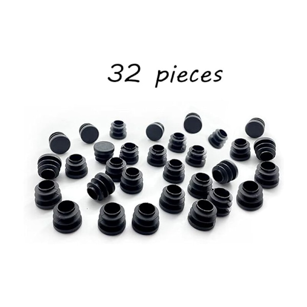 Mustat tuolin suojukset 16mm 32 kpl tuolin suojukset pyöreät muovisuojukset tuolin suojukset tuoli tuoli tuolin suojaus tuoli tuoli