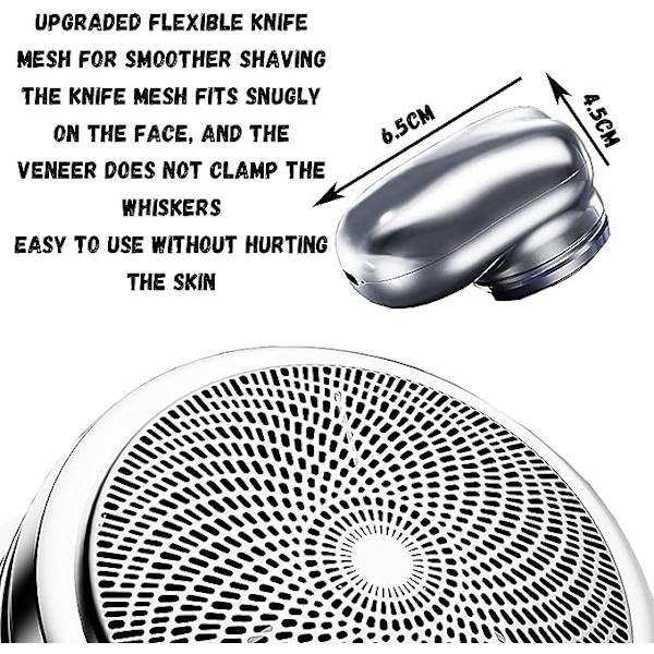 Mini barbermaskine bærbar elektrisk barbermaskine (blå), herres elektrisk barbermaskine, lomme bærbar barbermaskine, USB genopladelig barbermaskine, enkel et-klik brug, egnet