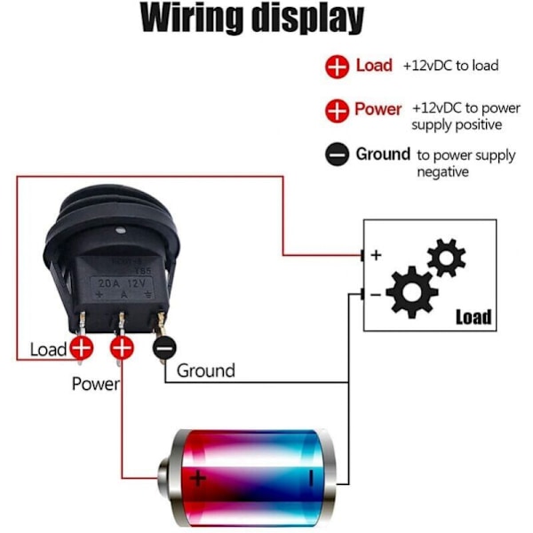 5 stycken strömbrytare 12V 20A på/av 3 stift 2 lägen strömbrytare med LED-indikator för bil lastbil apparater