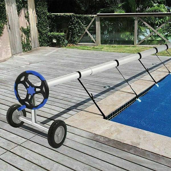 Foochow Poolrulle för simbassäng, bubbelöverdragsrulle för simbassäng, poolöverdragsrulle ovan mark, för överdrag och solskydd för pooler på 300 till 570 cm