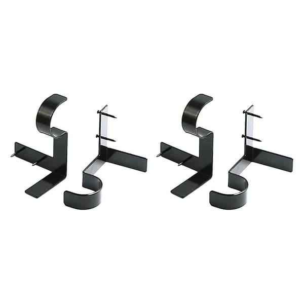 Gardinstångsfästen 4-pack Set Roman Pole Bracke Svart