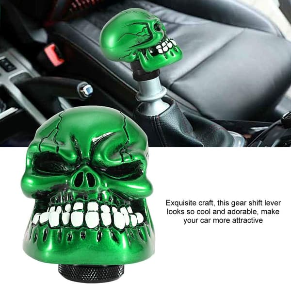 Universal Skull Gear Shift Knob (Grøn), Universal Gear Shift Knob til Bil Skelet Konvertering