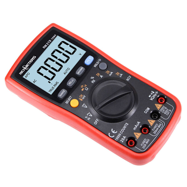 Digital multimeter med automatisk räckvidd True-RMS 19999 RM219 punkter RCV frekvens Automatiskt stopp spänning CA CC Amperemeter ohm Tester transistor
