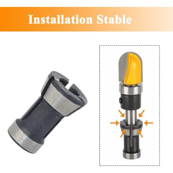 3st Collet chuckhuvud i HSS, åtdragningspincettadaptertillbehör snickeriomvandlare för fräsborrmaskin gravyr - 6mm 6.35mm 8mm