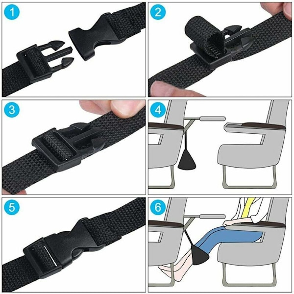 Hængekøje til fødderne, bærbar pude til at hvile fødderne, rejsefodstøtte, laptop, foldbar og justerbar fodhængekøje til hus, rejse, kontor, tog, fly, bil,