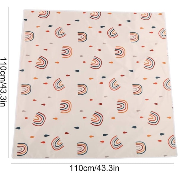 Matta för barnmatstol, tvättbar golvskyddsmatta vattentät stänkskyddsmatta för golv (110 x 110 cm)