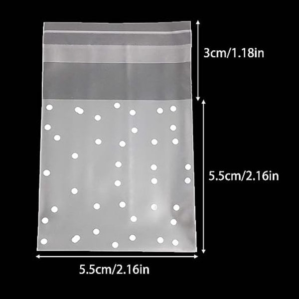 200 Pieces (5.5×5.5cm)Cellophane Bags Self Adhesive Cookie Bags Transparent Plastic Candy Bags for Bakery, Biscuit, Candy, Biscuit, Jewelry, Soaps,