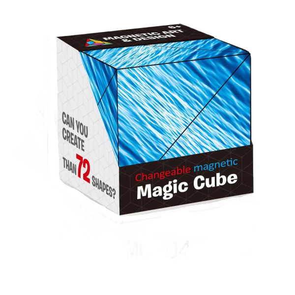 3D Rubik's Cube Transformation Box Gavedekompression Pædagogisk legetøjsudvalg af magnetisk Rubik's Cube (blå)