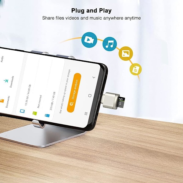 TF-kortinlukija, USB-C - TF-kortinlukija, TF-tyyppinen C OTG -muistikortinlukijasovitin PC:lle, kannettavalle tietokoneelle, MacBook Air Prolle, Galaxy, Huaweille, tabletille