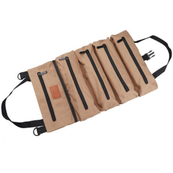 Bil lærred værktøj hængende taske, bil opbevaringspose, elektriker taske, hardware bil kit, khaki - khaki